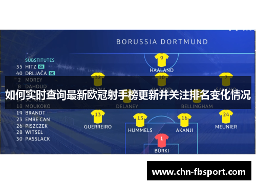 如何实时查询最新欧冠射手榜更新并关注排名变化情况